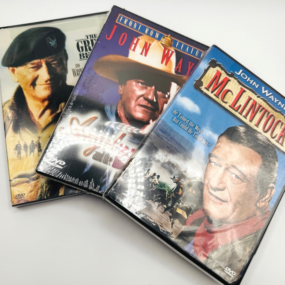 John Wayne 3 DVD Lot The Green Berets McLintock Angel and the Badman New Sealed
